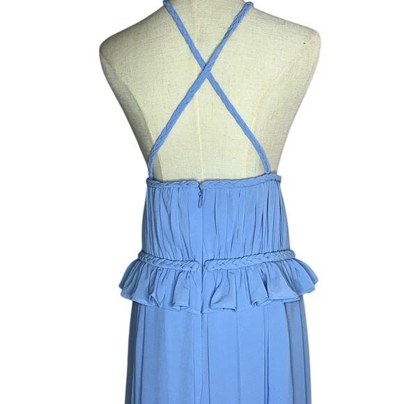 NWT Dress the Population Athena Plunge Cut Out Blue Maxi Dress Gown Size XXL - Picture 8 of 12